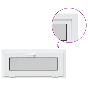 Παράθυρο Κάτω Στρώματος RISOR 90 x 40 cm PVC και Γυαλί Λευκό - Pakobazaar