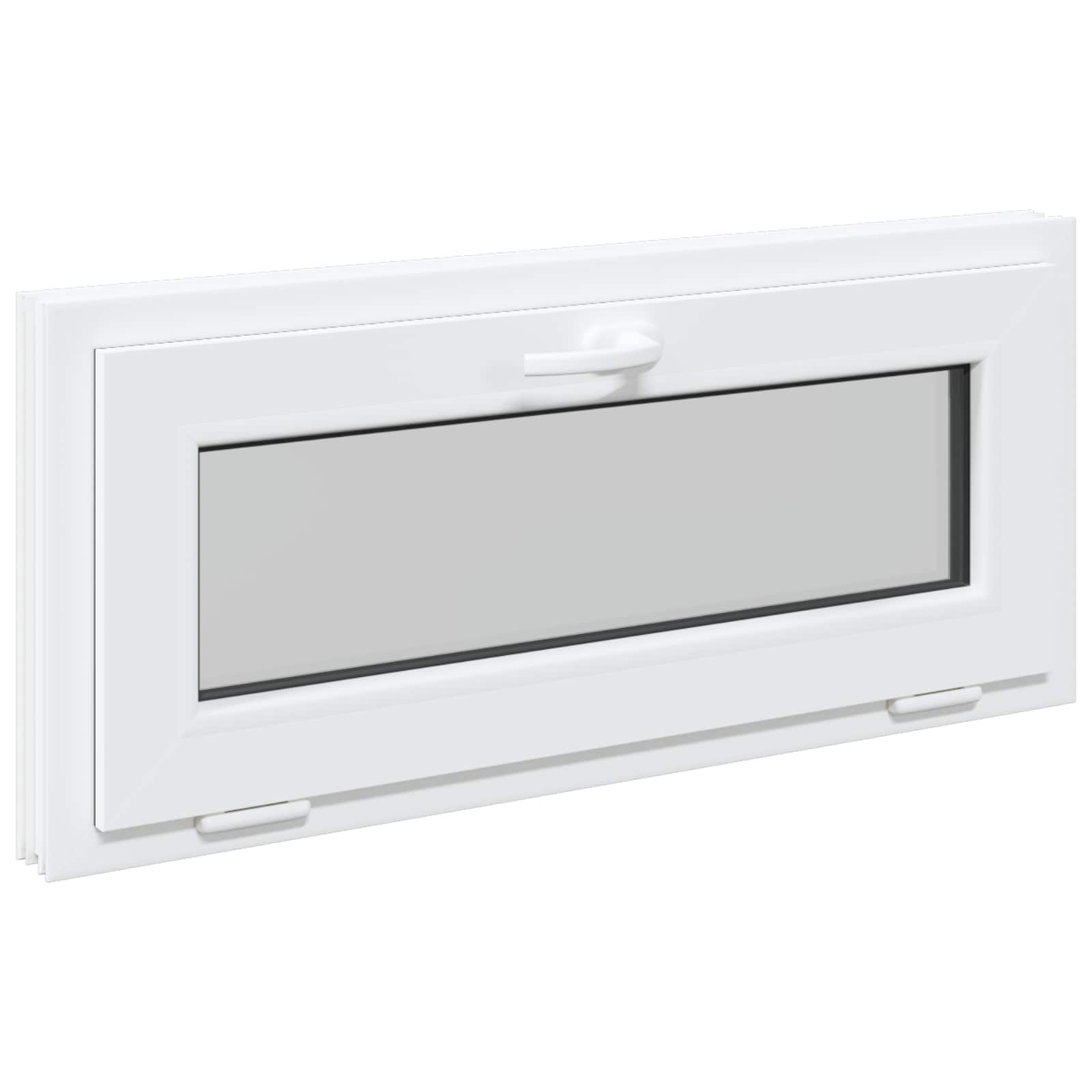 Παράθυρο Κάτω Στρώματος RISOR 90 x 40 cm PVC και Γυαλί Λευκό - Pakobazaar