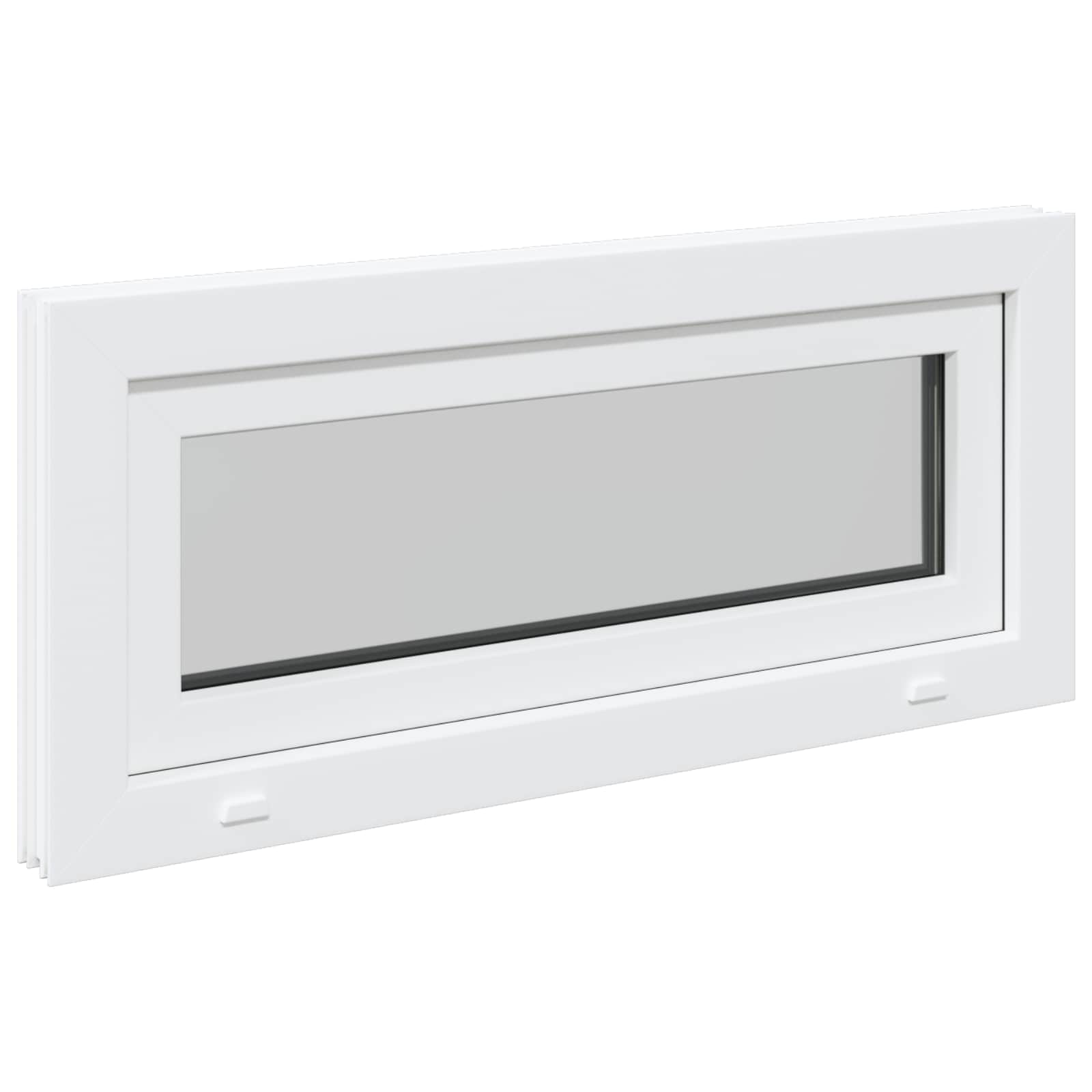 Παράθυρο Κάτω Στρώματος RISOR 90 x 40 cm PVC και Γυαλί Λευκό - Pakobazaar