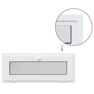 Παράθυρο Κάτω Στρώματος RISOR 110 x 40 cm PVC και Γυαλί Λευκό - Pakobazaar