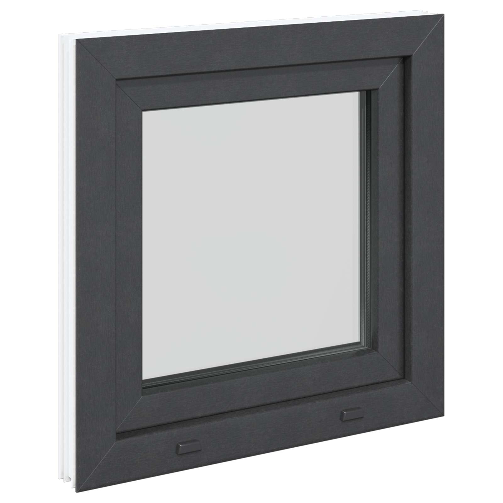 Παράθυρο Κάτω Στρώματος RISOR Ανθρακί 50 x 50 cm PVC και Γυαλί - Pakobazaar