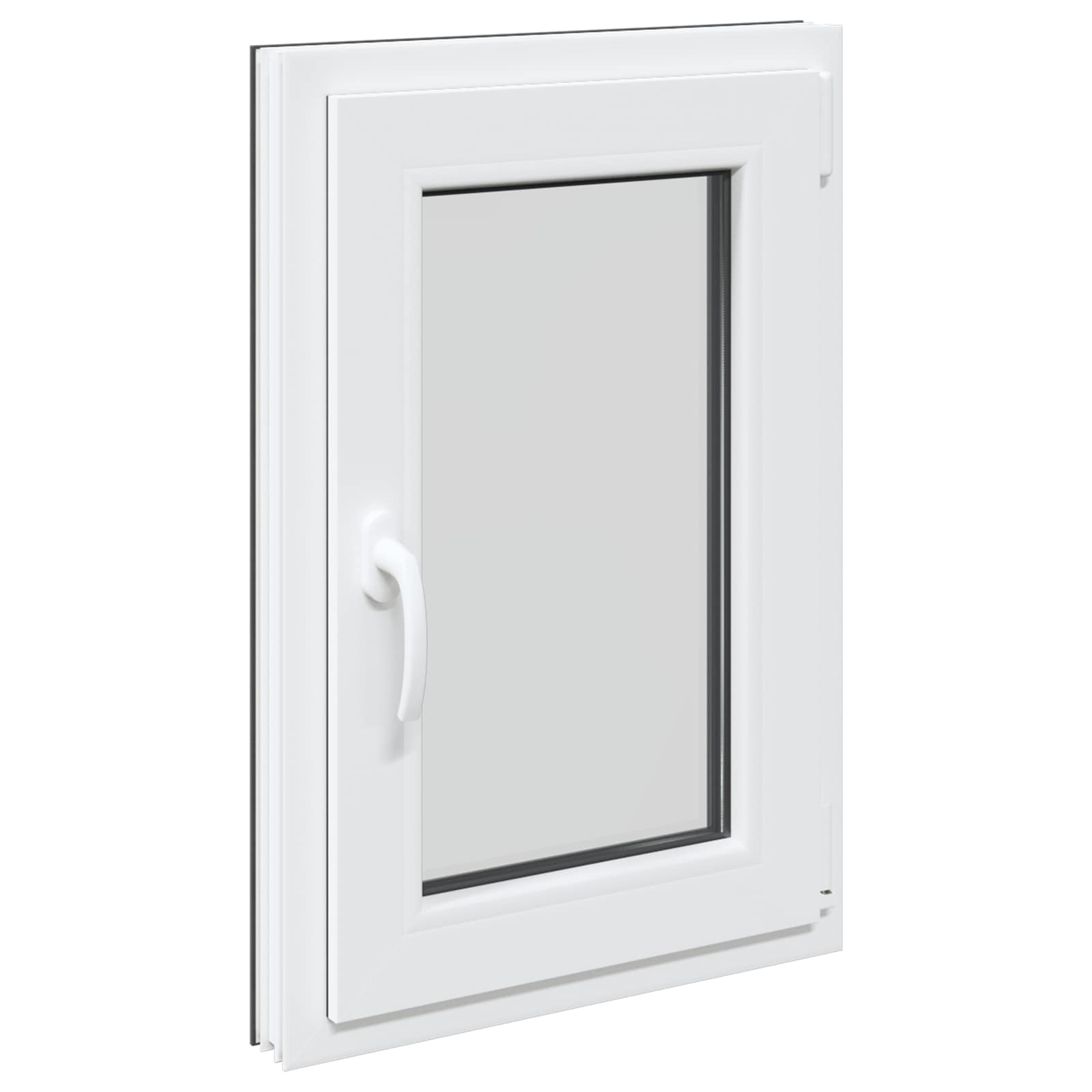 Παράθυρο Κάτω Στρώματος RISOR Ανθρακί 50 x 75 cm PVC και Γυαλί - Pakobazaar