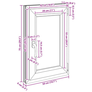 Παράθυρο Κάτω Στρώματος RISOR Ανθρακί 50 x 75 cm PVC και Γυαλί - Pakobazaar