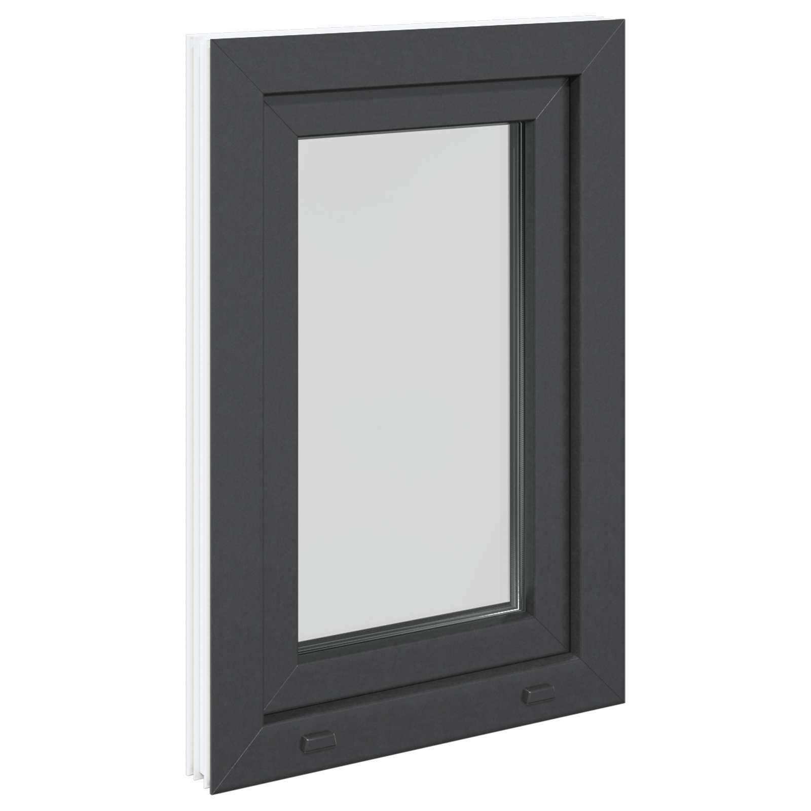 Παράθυρο Κάτω Στρώματος RISOR Ανθρακί 50 x 75 cm PVC και Γυαλί - Pakobazaar