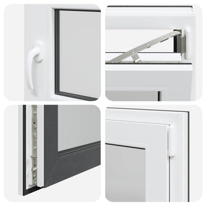 Παράθυρο Κάτω Στρώματος RISOR Ανθρακί 60 x 60 cm PVC και Γυαλί - Pakobazaar
