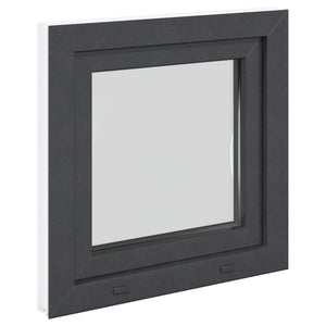Παράθυρο Κάτω Στρώματος RISOR Ανθρακί 60 x 60 cm PVC και Γυαλί - Pakobazaar