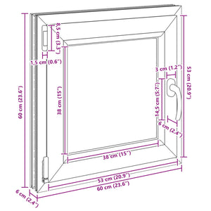 Παράθυρο Κάτω Στρώματος RISOR Ανθρακί 60 x 60 cm PVC και Γυαλί - Pakobazaar