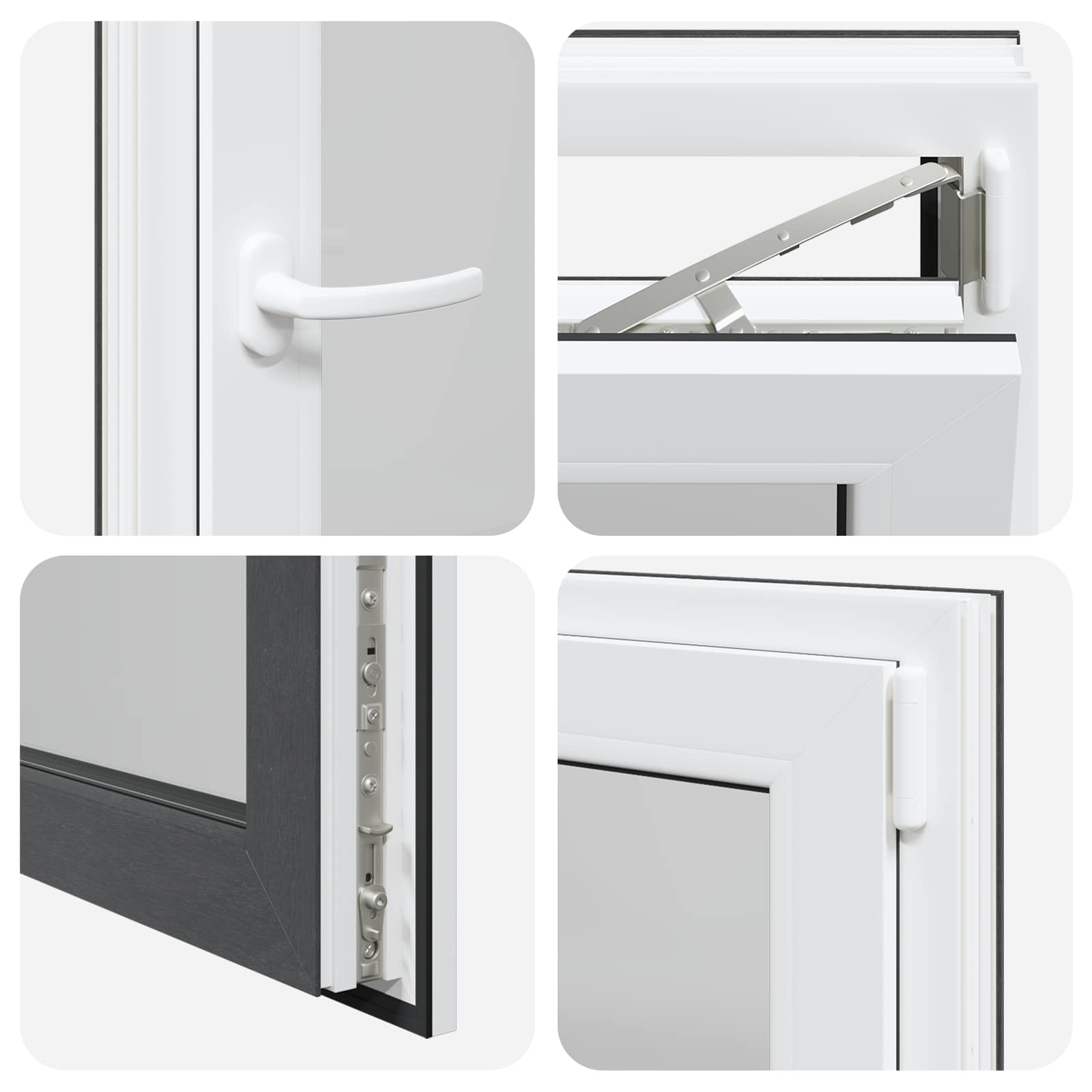 Παράθυρο Κάτω Στρώματος RISOR 60 x 80 cm PVC και Γυαλί Ανθρακί - Pakobazaar