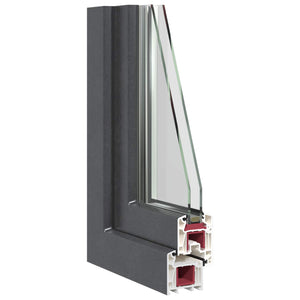 Παράθυρο Κάτω Στρώματος RISOR 60 x 80 cm PVC και Γυαλί Ανθρακί - Pakobazaar