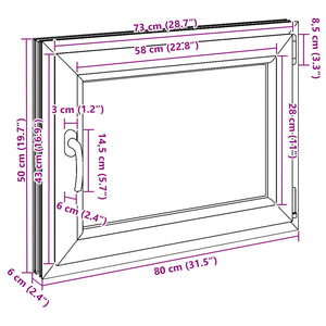 Παράθυρο Κάτω Στρώματος RISOR Ανθρακί 60 x 100 cm PVC και Γυαλί - Pakobazaar