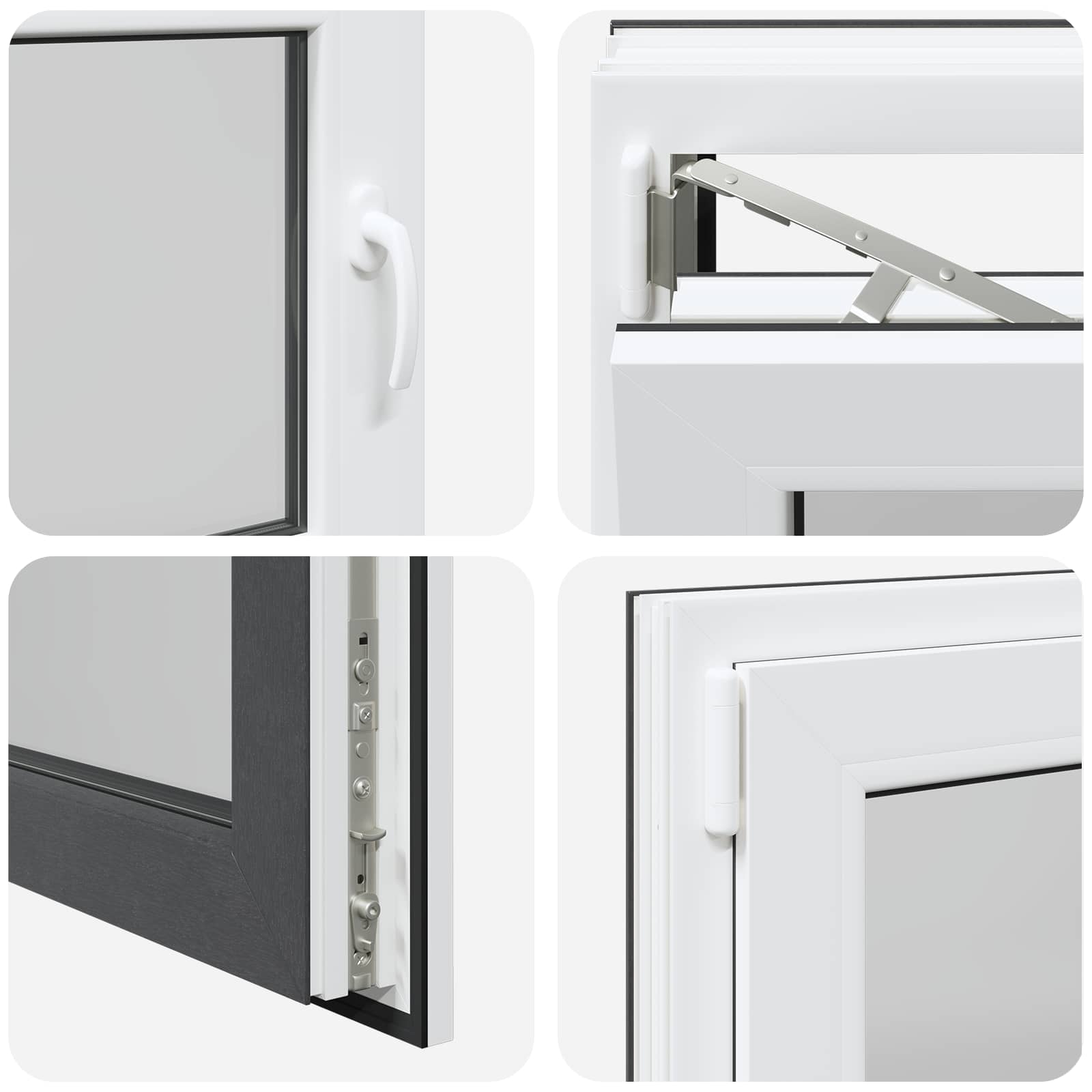 Παράθυρο Κάτω Στρώματος RISOR Ανθρακί 80 x 50 cm PVC και Γυαλί - Pakobazaar
