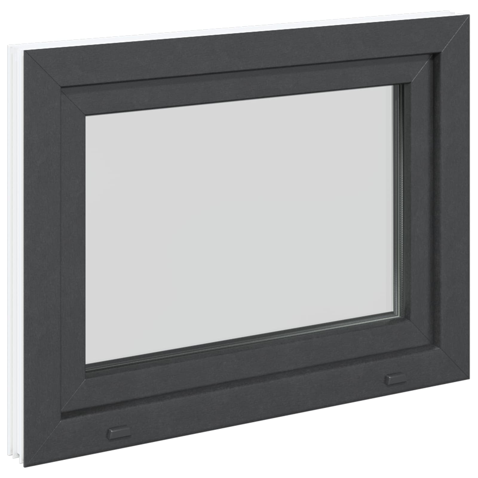Παράθυρο Κάτω Στρώματος RISOR Ανθρακί 80 x 50 cm PVC και Γυαλί - Pakobazaar