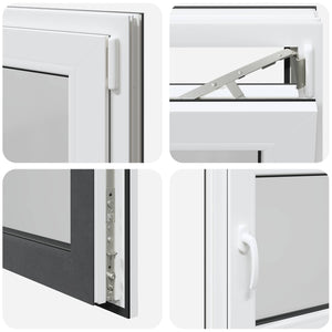 Παράθυρο Κάτω Στρώματος RISOR Ανθρακί 80 x 50 cm PVC και Γυαλί - Pakobazaar