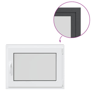 Παράθυρο Κάτω Στρώματος RISOR Ανθρακί 80 x 50 cm PVC και Γυαλί - Pakobazaar