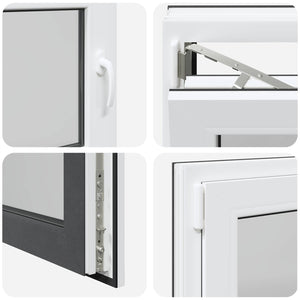 Παράθυρο Κάτω Στρώματος RISOR Ανθρακί 80 x 60 cm PVC και Γυαλί - Pakobazaar