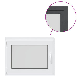 Παράθυρο Κάτω Στρώματος RISOR Ανθρακί 80 x 60 cm PVC και Γυαλί - Pakobazaar