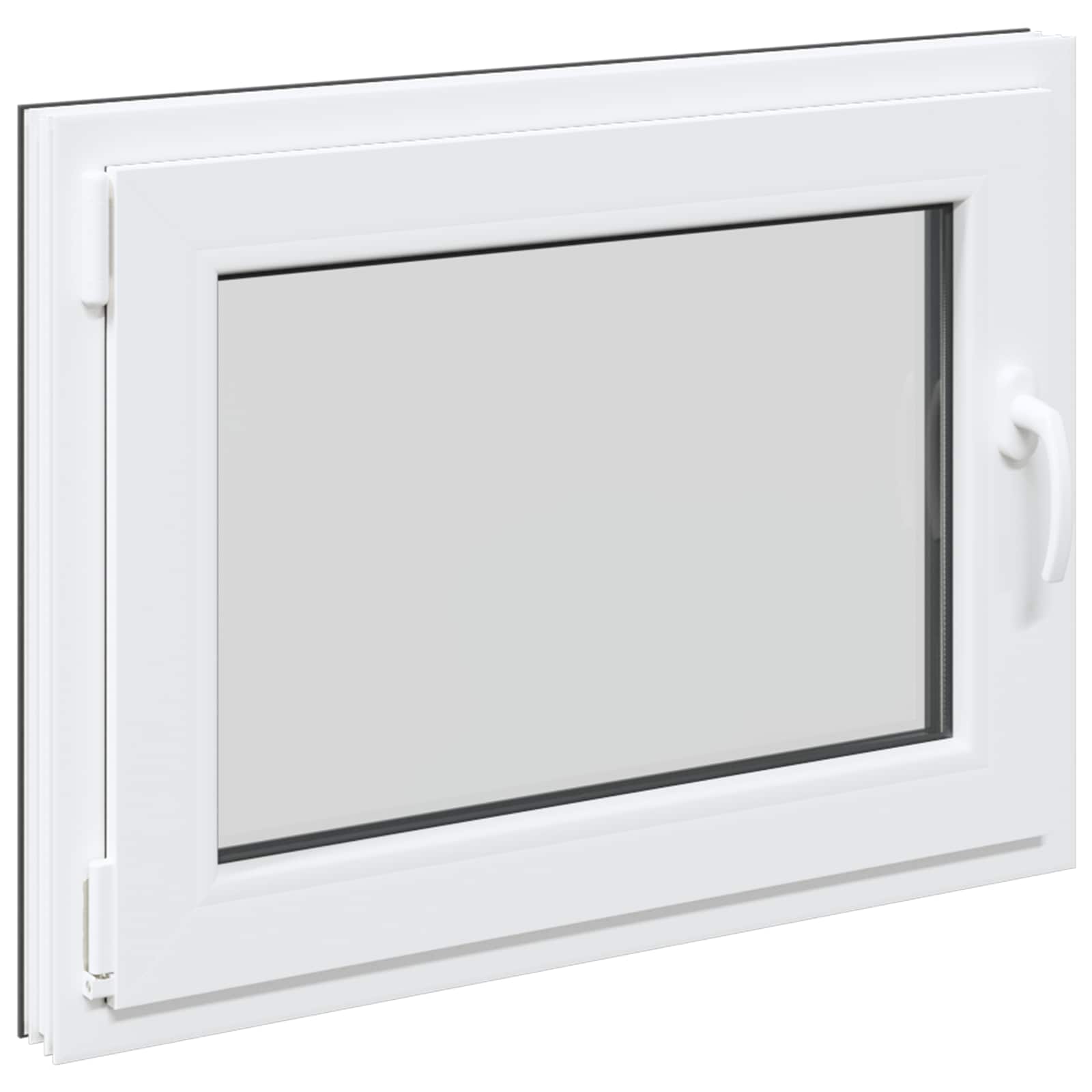 Παράθυρο Κάτω Στρώματος RISOR Ανθρακί 80 x 60 cm PVC και Γυαλί - Pakobazaar