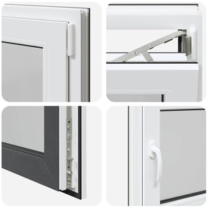 Παράθυρο Κάτω Στρώματος RISOR Ανθρακί 80 x 60 cm PVC και Γυαλί - Pakobazaar