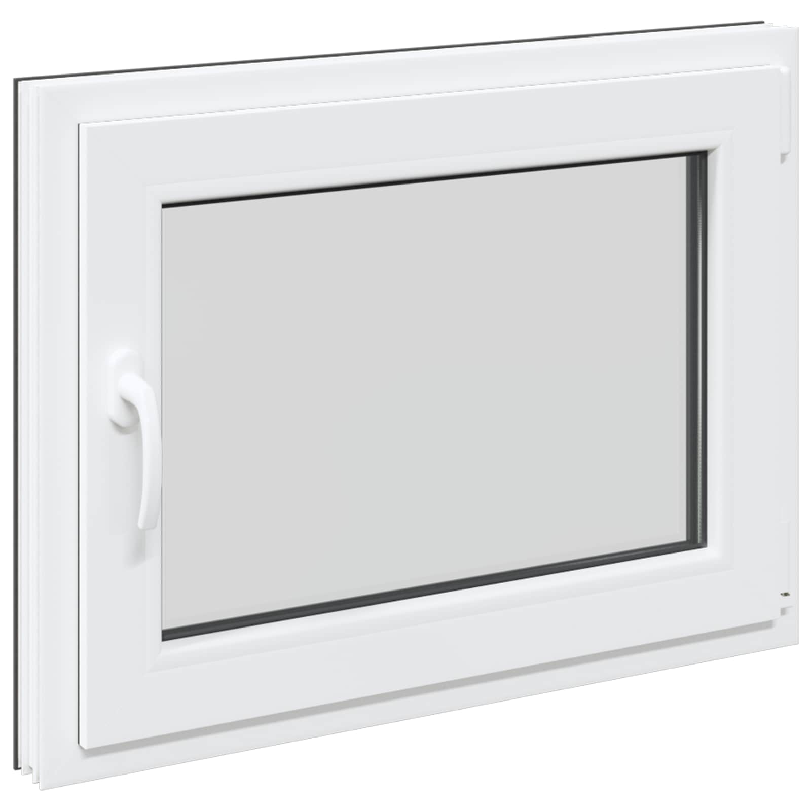 Παράθυρο Κάτω Στρώματος RISOR Ανθρακί 80 x 60 cm PVC και Γυαλί - Pakobazaar