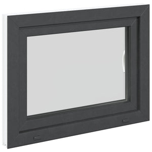 Παράθυρο Κάτω Στρώματος RISOR Ανθρακί 80 x 60 cm PVC και Γυαλί - Pakobazaar