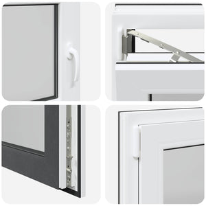Παράθυρο Κάτω Στρώματος RISOR Ανθρακί 90 x 50 cm PVC και Γυαλί - Pakobazaar