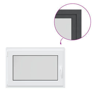 Παράθυρο Κάτω Στρώματος RISOR Ανθρακί 90 x 50 cm PVC και Γυαλί - Pakobazaar