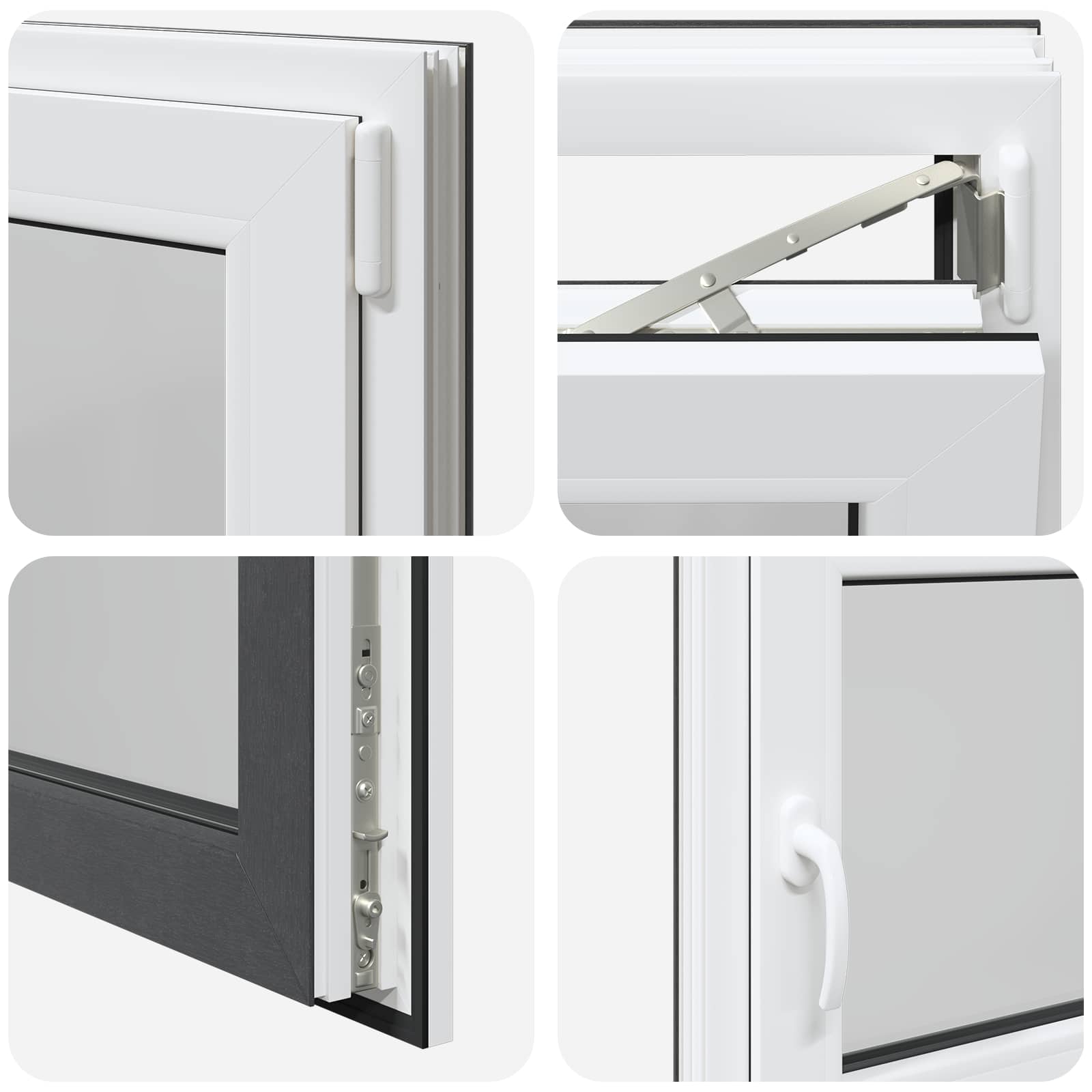 Παράθυρο Κάτω Στρώματος RISOR Ανθρακί 90 x 50 cm PVC και Γυαλί - Pakobazaar