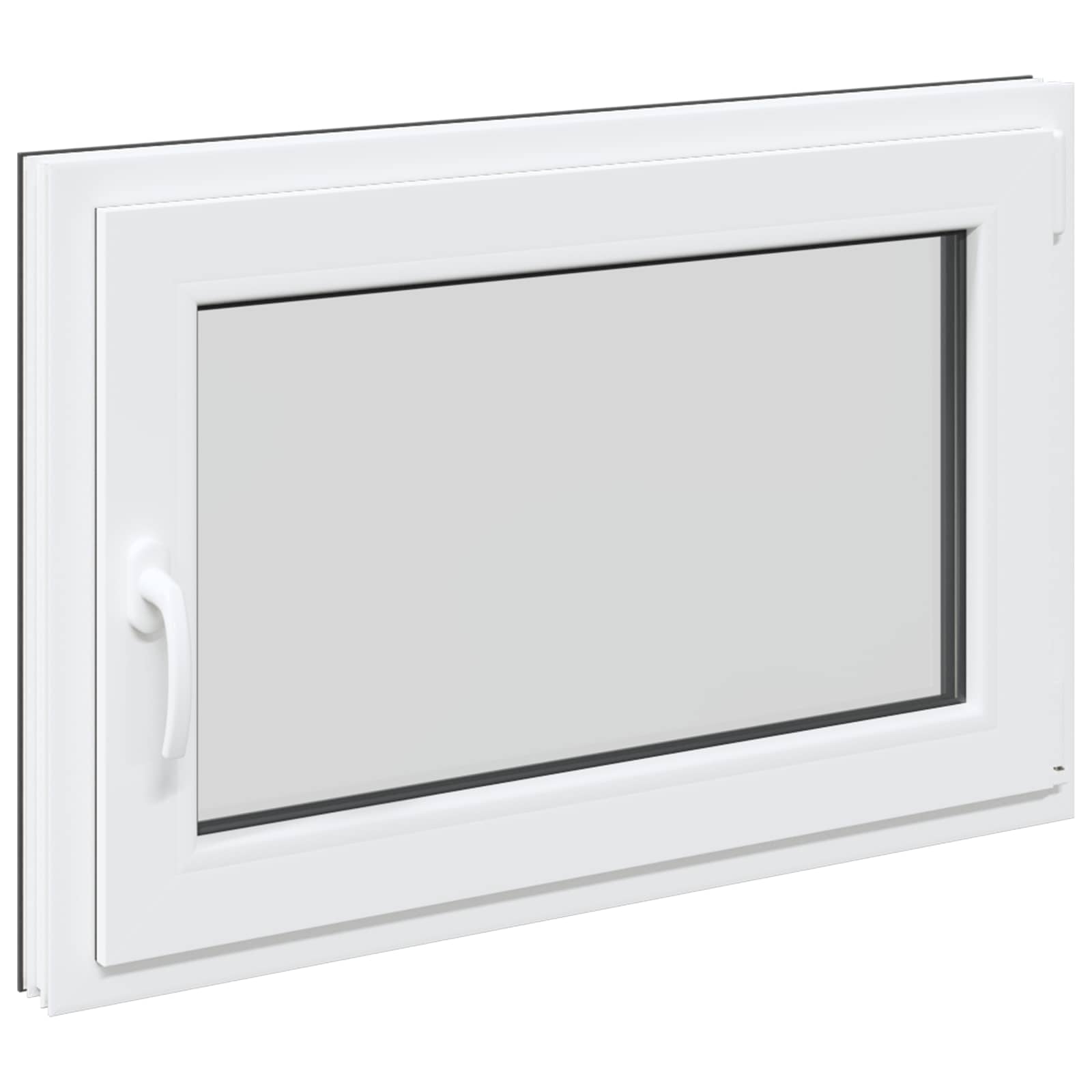 Παράθυρο Κάτω Στρώματος RISOR Ανθρακί 90 x 50 cm PVC και Γυαλί - Pakobazaar