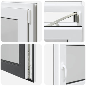 Παράθυρο Κάτω Στρώματος RISOR Ανθρακί 90 x 60 cm PVC και Γυαλί - Pakobazaar
