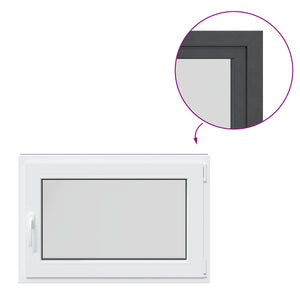 Παράθυρο Κάτω Στρώματος RISOR Ανθρακί 90 x 60 cm PVC και Γυαλί - Pakobazaar