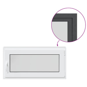 Παράθυρο Κάτω Στρώματος RISOR Ανθρακί 100 x 50 cm PVC και Γυαλί - Pakobazaar
