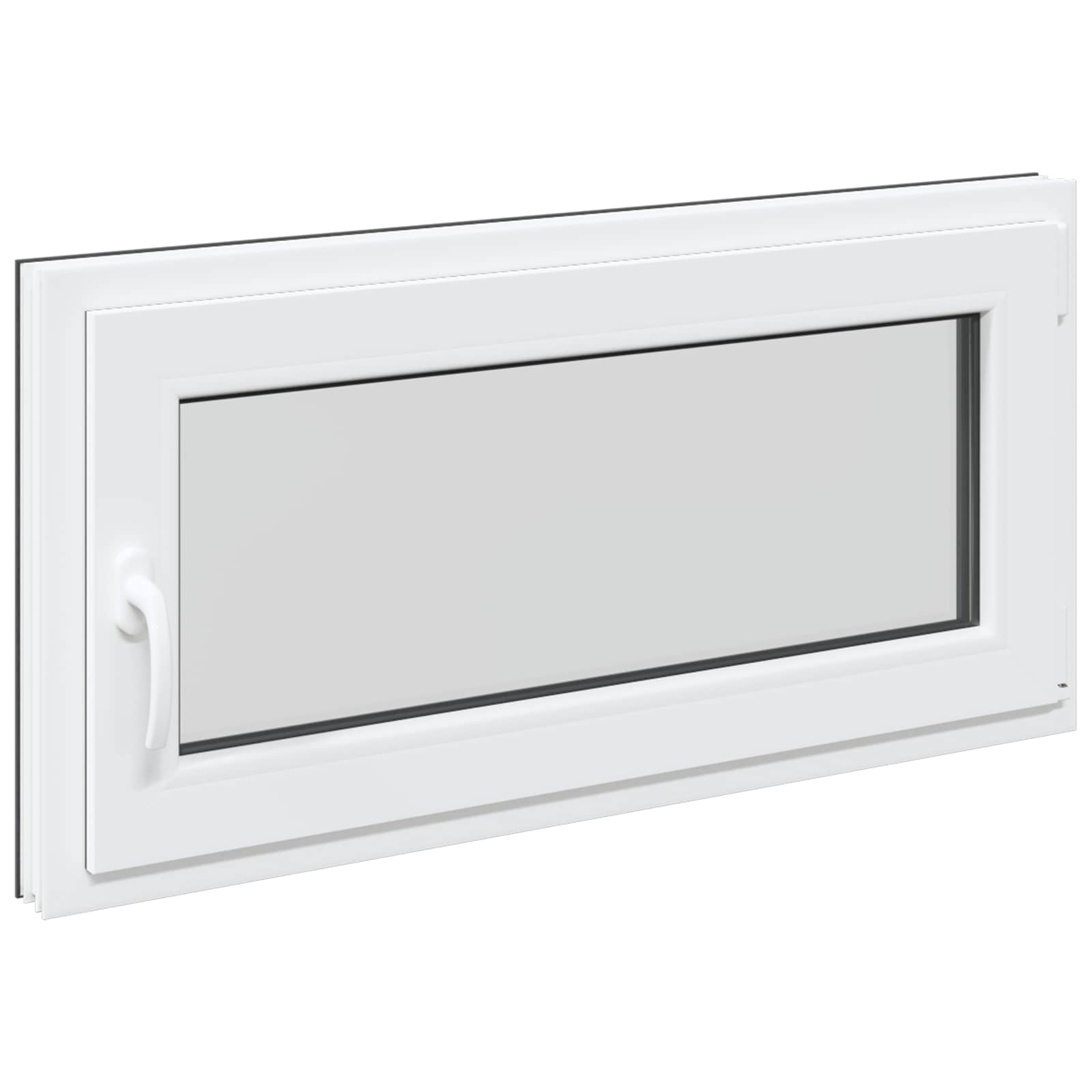 Παράθυρο Κάτω Στρώματος RISOR Ανθρακί 100 x 50 cm PVC και Γυαλί - Pakobazaar
