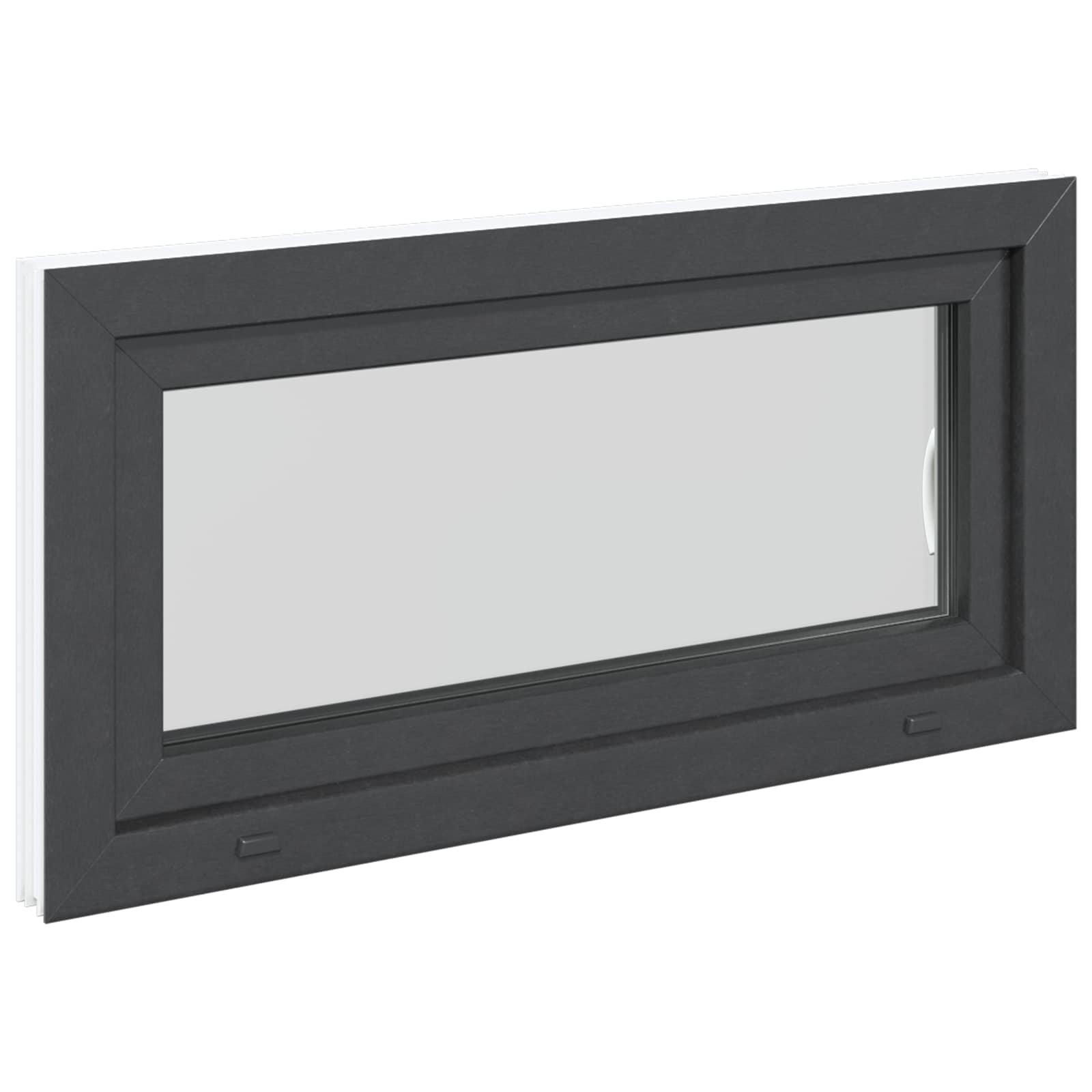 Παράθυρο Κάτω Στρώματος RISOR Ανθρακί 100 x 50 cm PVC και Γυαλί - Pakobazaar