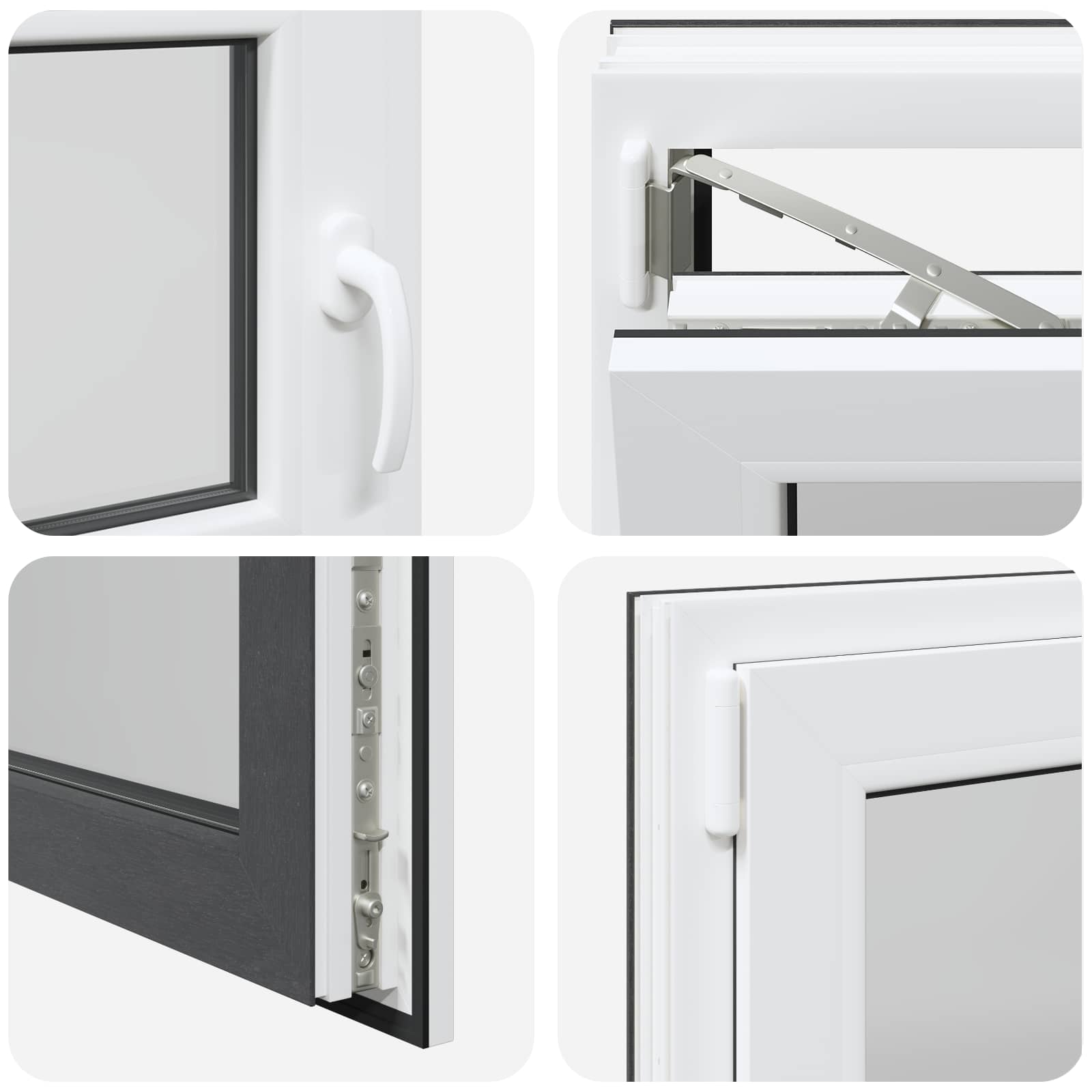 Παράθυρο Κάτω Στρώματος RISOR Ανθρακί 100 x 50 cm PVC και Γυαλί - Pakobazaar