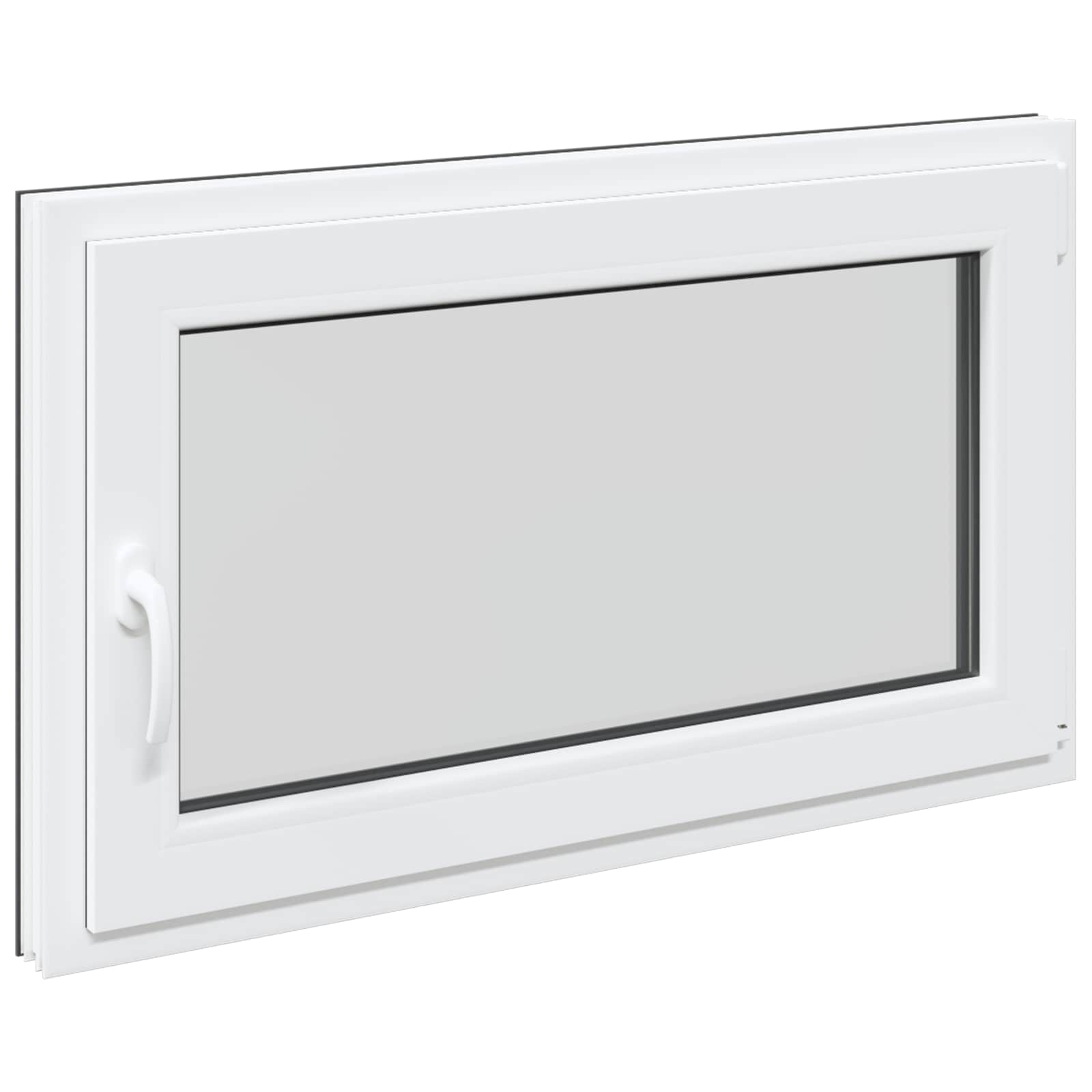 Παράθυρο Κάτω Στρώματος RISOR Ανθρακί 100 x 60 cm PVC και Γυαλί - Pakobazaar