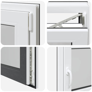 Παράθυρο Κάτω Στρώματος RISOR Ανθρακί 100 x 70 cm PVC και Γυαλί - Pakobazaar