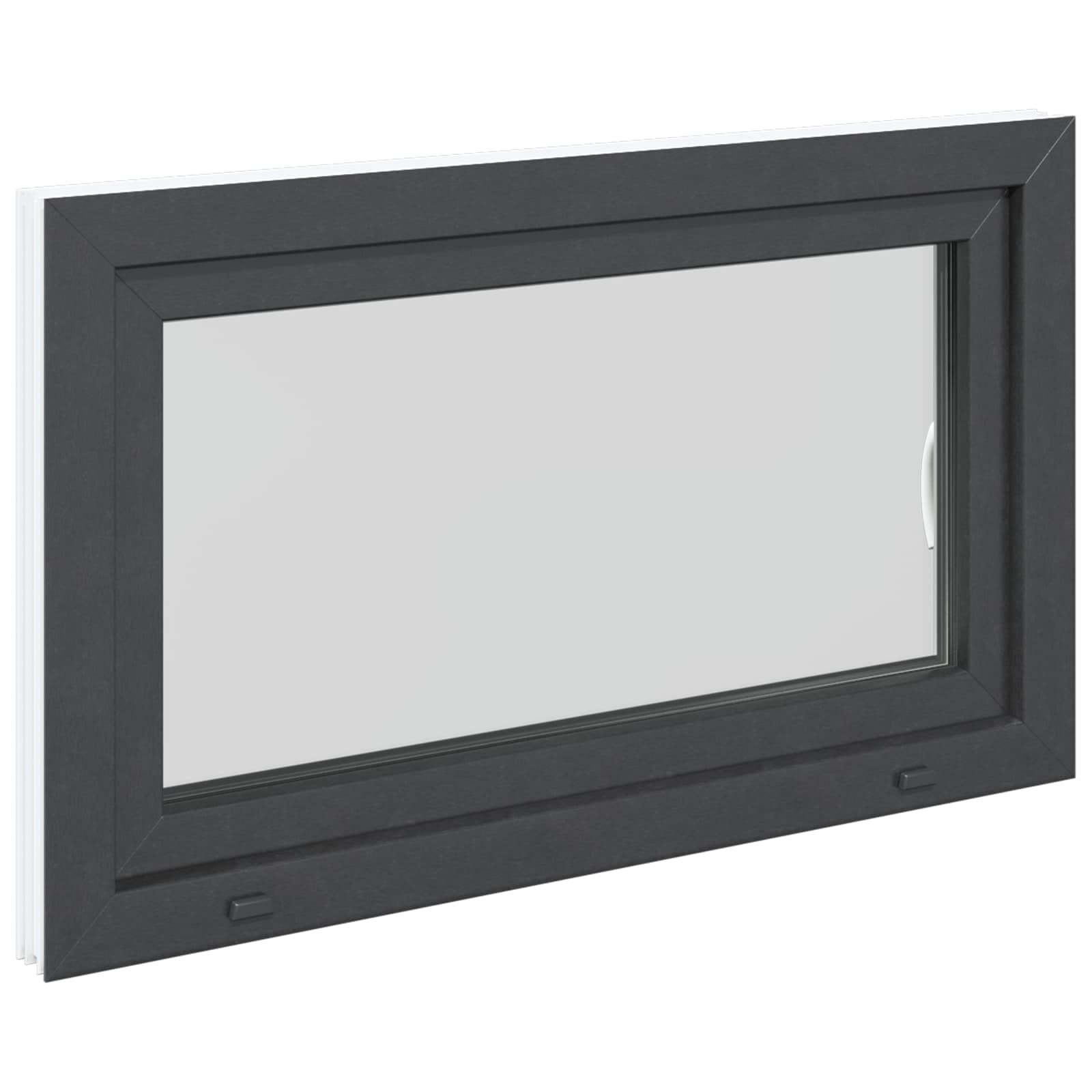 Παράθυρο Κάτω Στρώματος RISOR Ανθρακί 100 x 70 cm PVC και Γυαλί - Pakobazaar