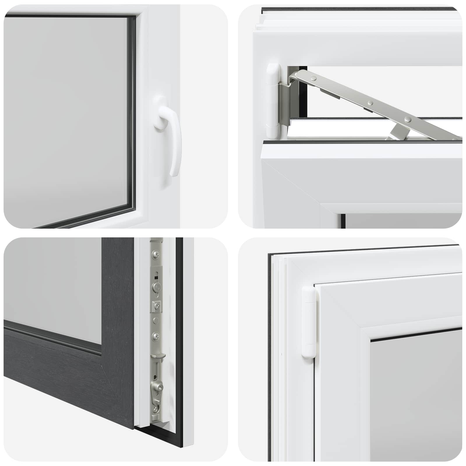 Παράθυρο Κάτω Στρώματος RISOR Ανθρακί 100 x 70 cm PVC και Γυαλί - Pakobazaar