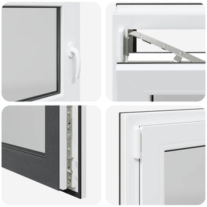 Παράθυρο Κάτω Στρώματος RISOR Ανθρακί 100 x 70 cm PVC και Γυαλί - Pakobazaar