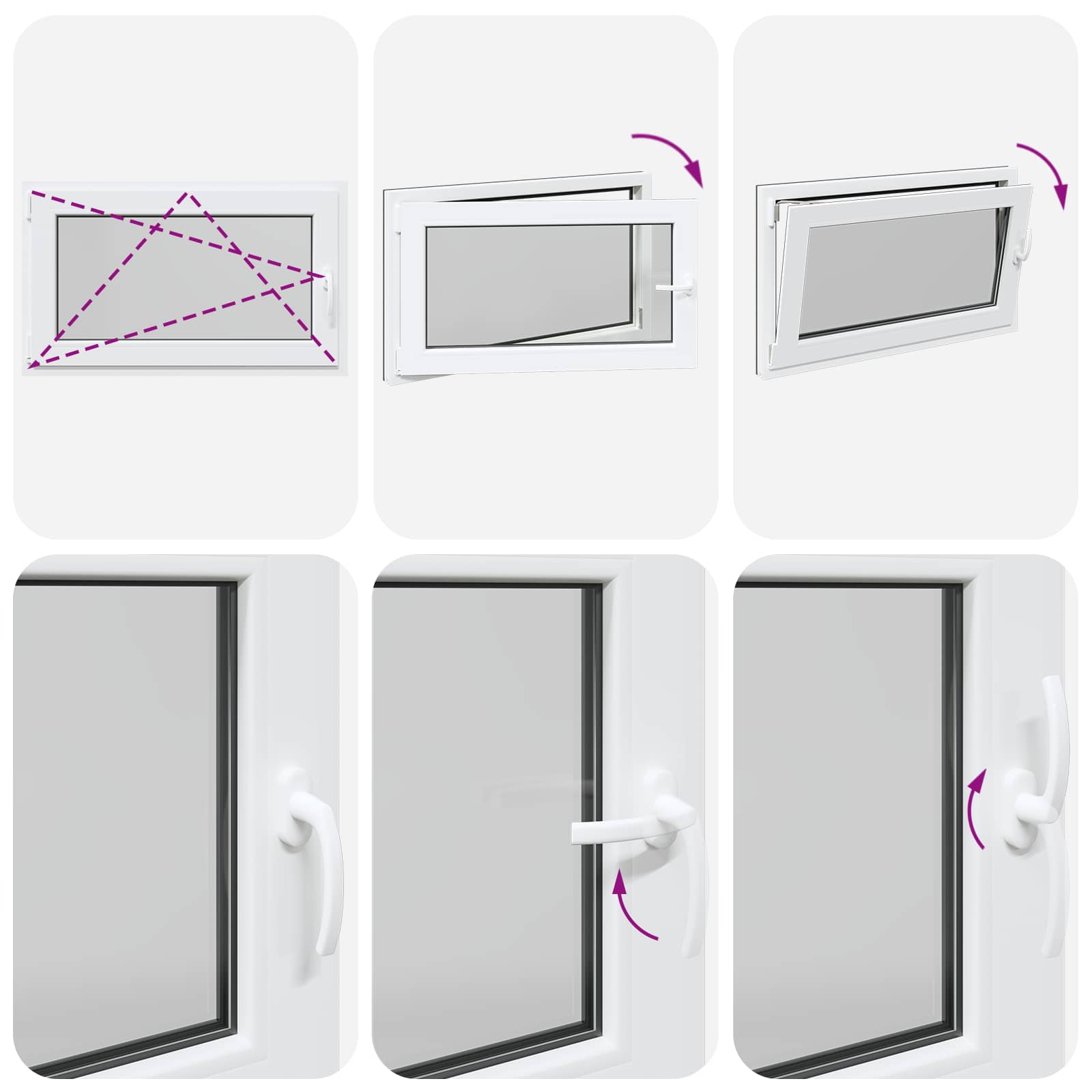 Παράθυρο Κάτω Στρώματος RISOR Ανθρακί 100 x 70 cm PVC και Γυαλί - Pakobazaar