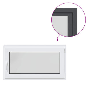 Παράθυρο Κάτω Στρώματος RISOR Ανθρακί 110 x 50 cm PVC και Γυαλί - Pakobazaar