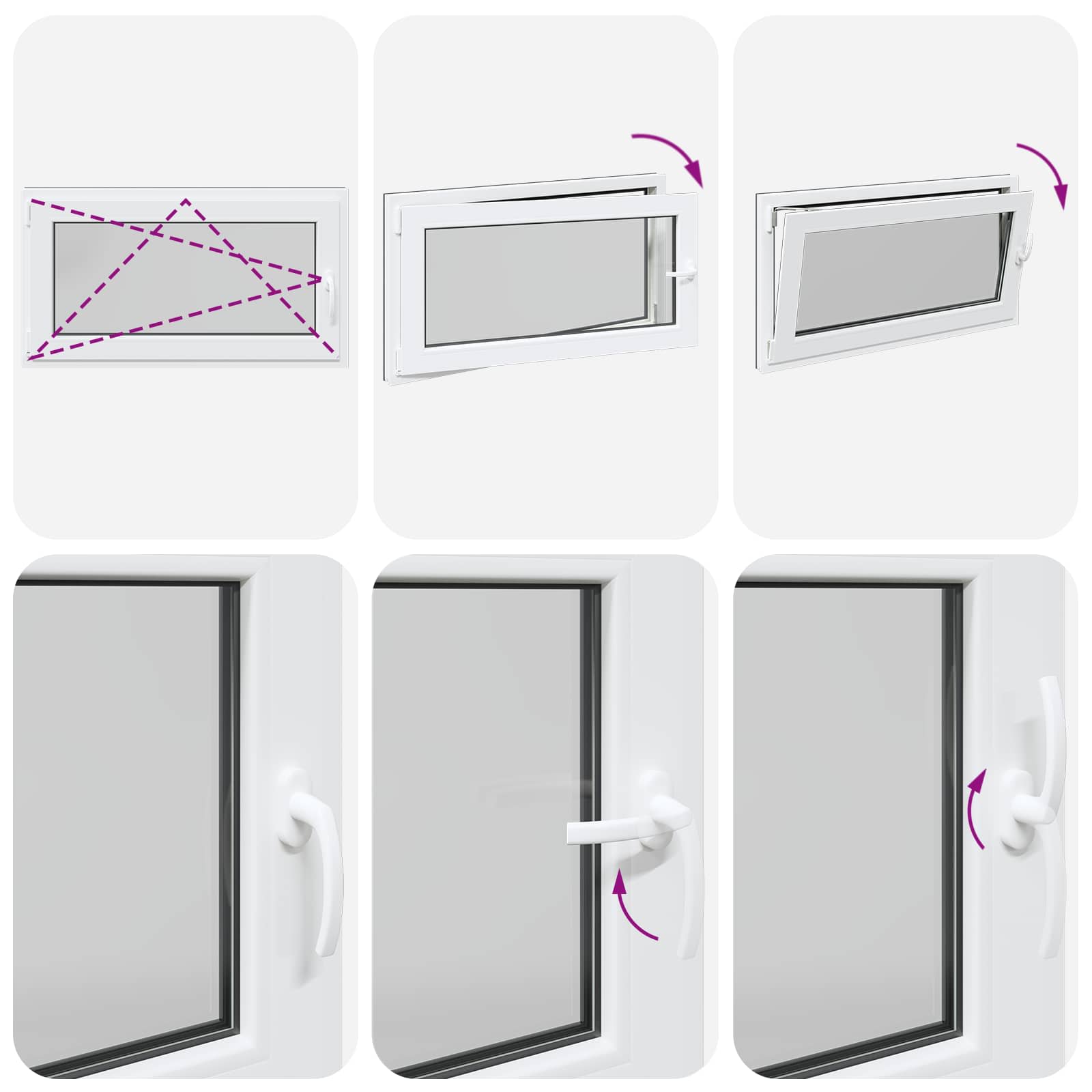 Παράθυρο Κάτω Στρώματος RISOR Ανθρακί 110 x 50 cm PVC και Γυαλί - Pakobazaar