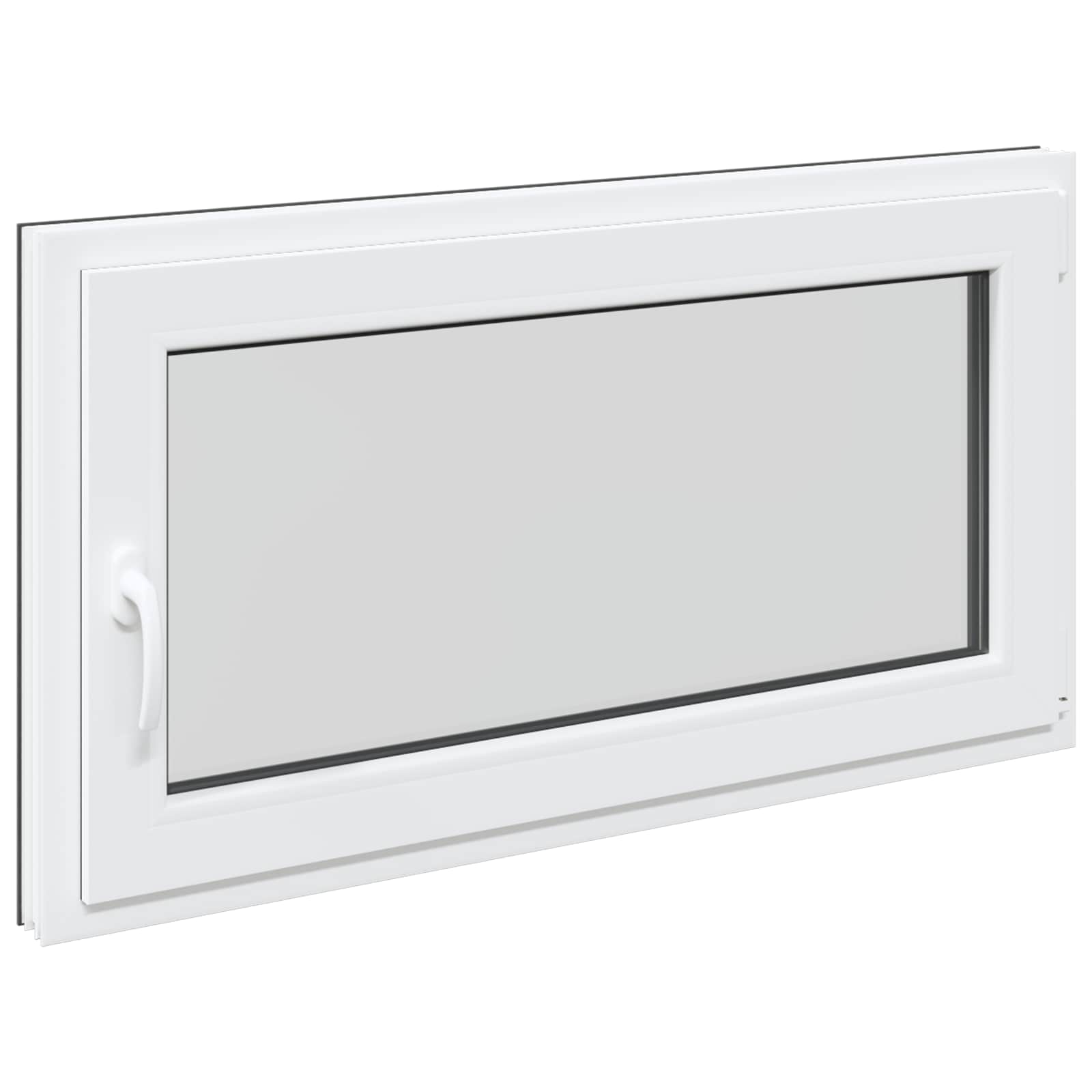 Παράθυρο Κάτω Στρώματος RISOR 110 x 70 cm PVC και Γυαλί Ανθρακί - Pakobazaar