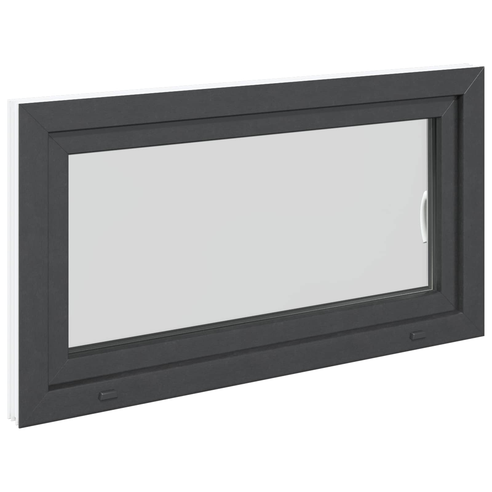Παράθυρο Κάτω Στρώματος RISOR 110 x 70 cm PVC και Γυαλί Ανθρακί - Pakobazaar