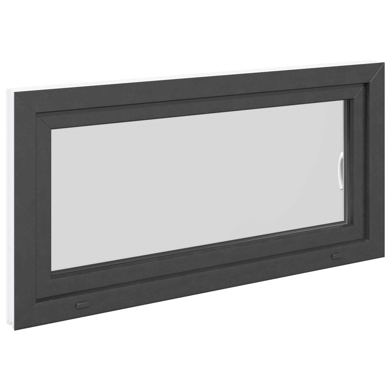 Παράθυρο Κάτω Στρώματος RISOR Ανθρακί 120 x 60 cm PVC και Γυαλί - Pakobazaar