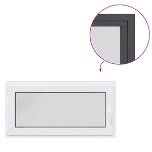 Παράθυρο Κάτω Στρώματος RISOR Ανθρακί 120 x 60 cm PVC και Γυαλί - Pakobazaar