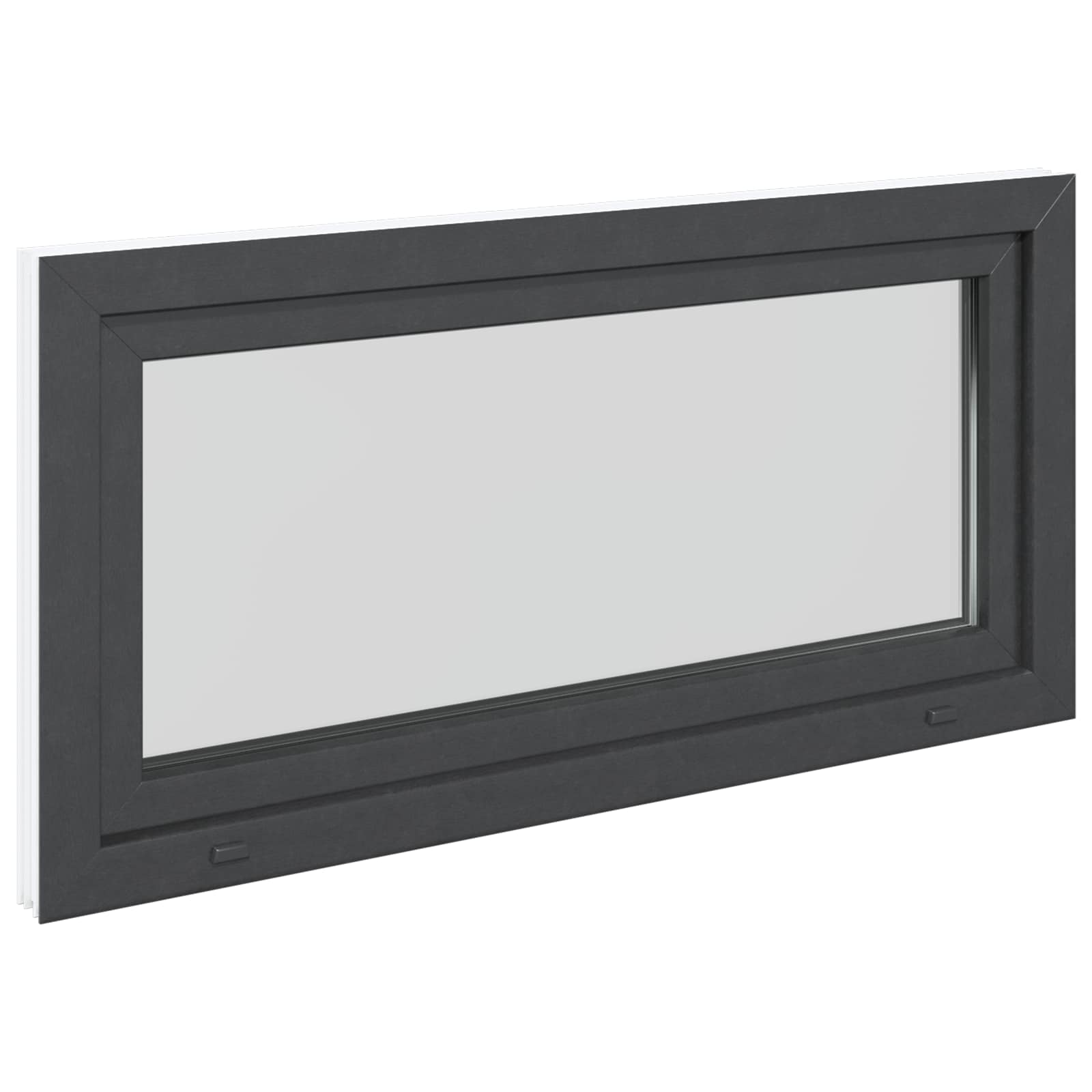 Παράθυρο Κάτω Στρώματος RISOR Ανθρακί 120 x 60 cm PVC και Γυαλί - Pakobazaar