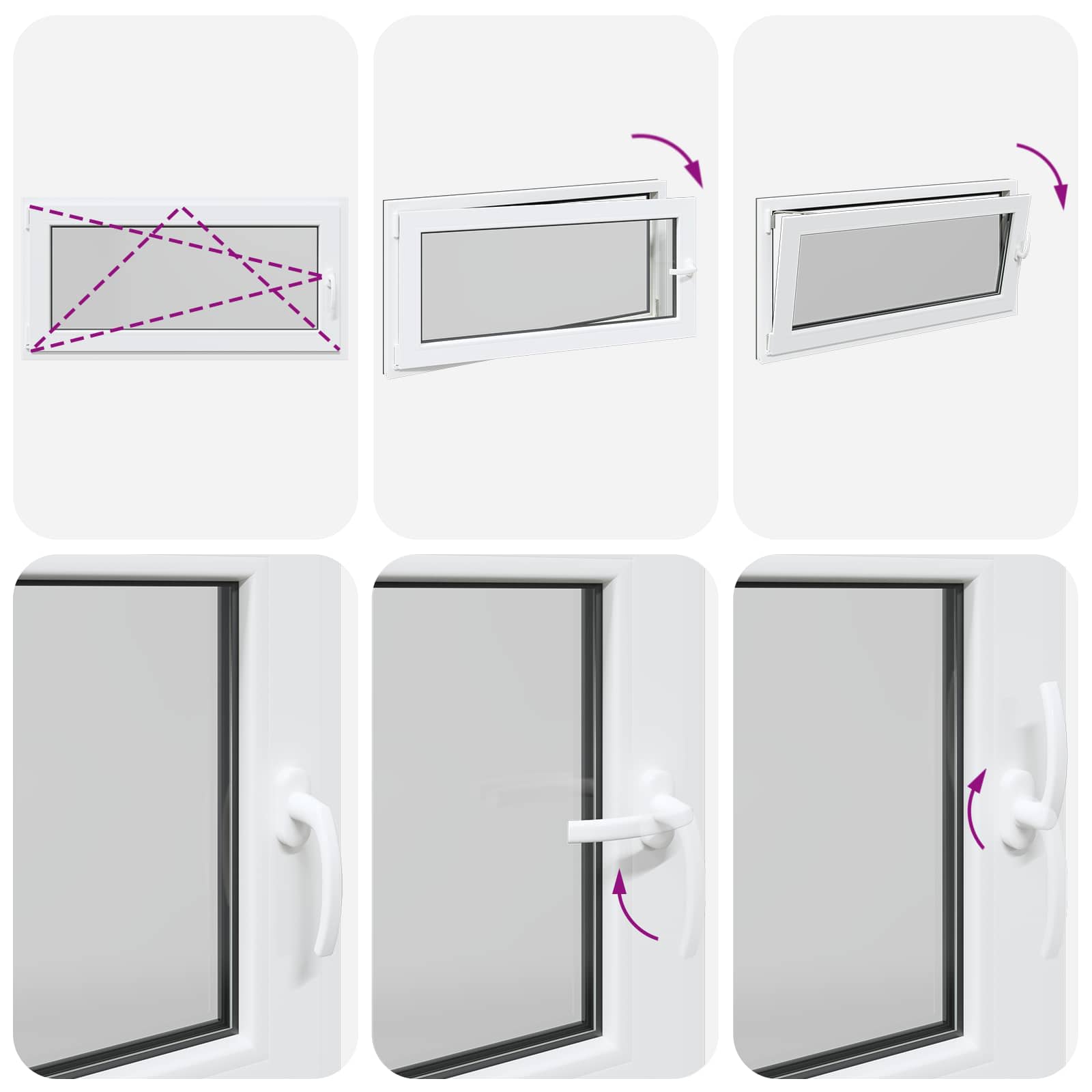 Παράθυρο Κάτω Στρώματος RISOR Ανθρακί 120 x 60 cm PVC και Γυαλί - Pakobazaar