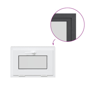 Παράθυρο Κάτω Στρώματος RISOR 60 x 40 cm PVC και Γυαλί Ανθρακί - Pakobazaar