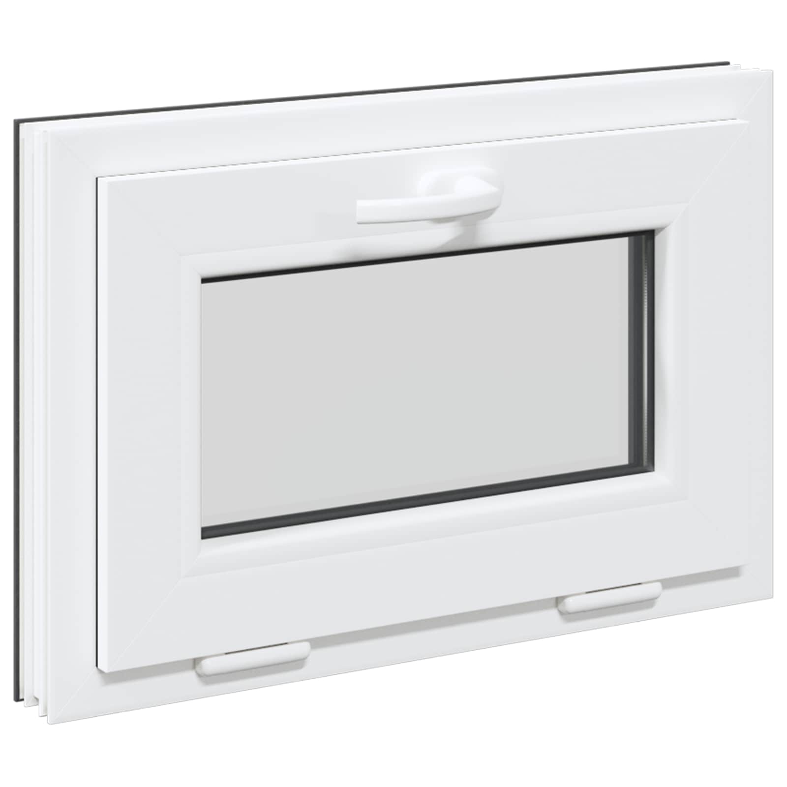 Παράθυρο Κάτω Στρώματος RISOR 60 x 40 cm PVC και Γυαλί Ανθρακί - Pakobazaar